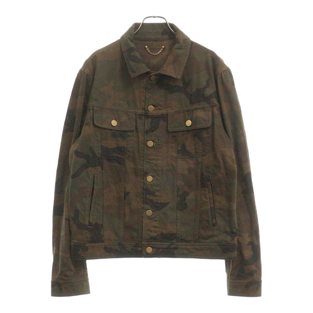 17AW×Louis Vuitton LV Jacquard Denim Trucker Jacket HDA91WDSQ ルイヴィトン LVジャカードデニムトラッカージャケット カモフラ 迷彩 モノグラム カーキ Aランク