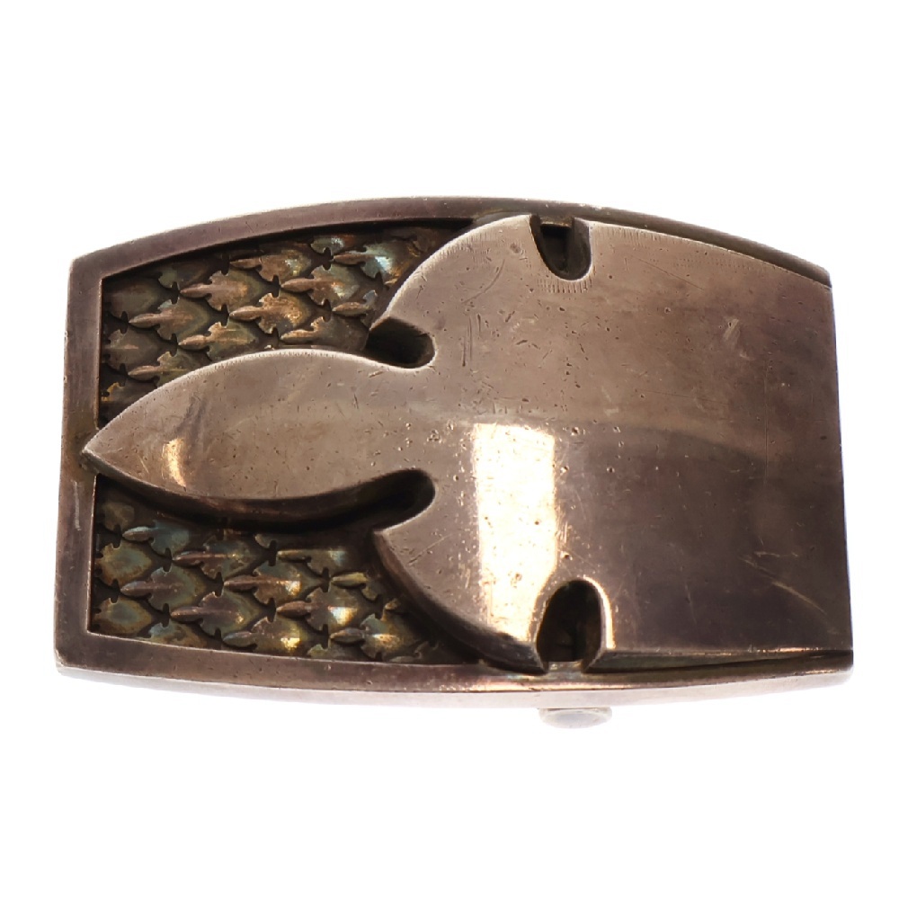 BUCKL MIL FLERKNEE シングルミリタリーフレアニー シルバーバックル シルバー Bランク