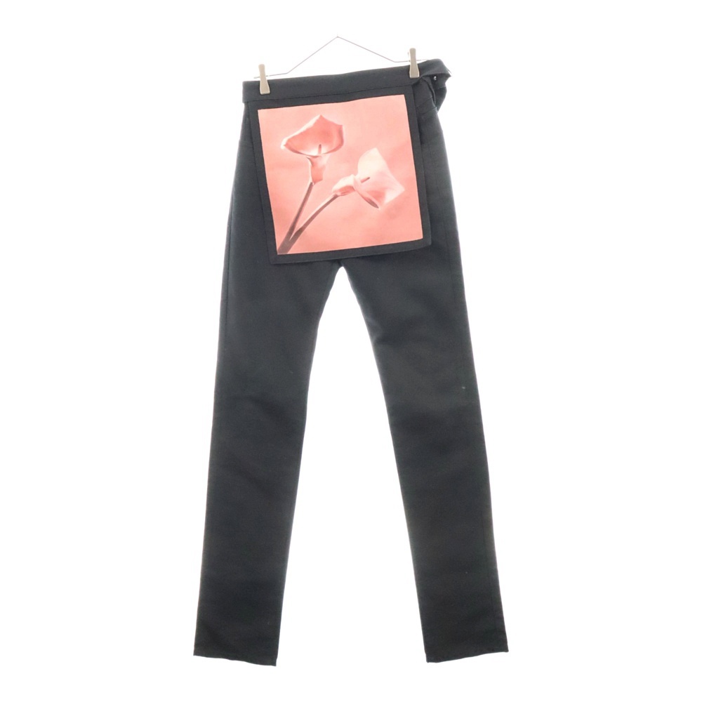 17SS ROBERT MAPPLETHORPE ロバートメイプルソープ エプロン付き スキニーパンツ ブラック Bランク