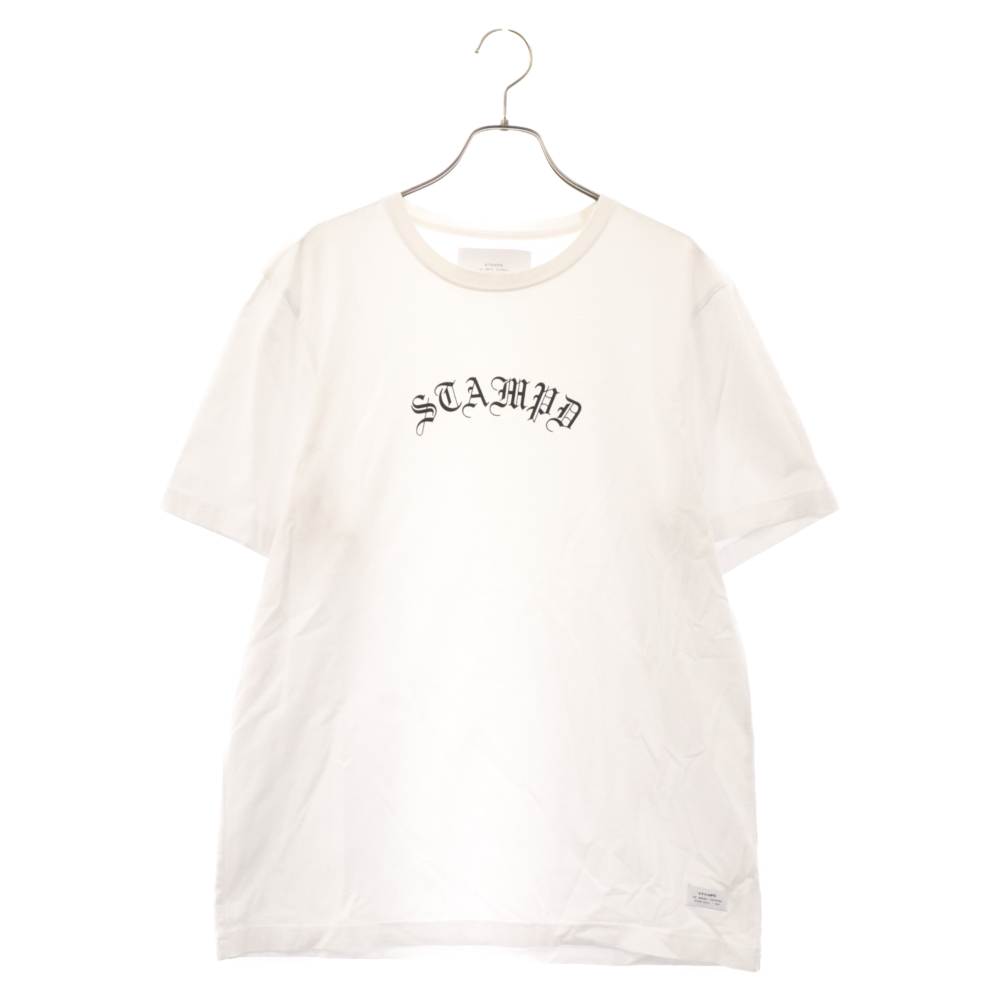 フロントプリント クルーネック半袖Tシャツ カットソー ホワイト SLA-M1912TE Aランク