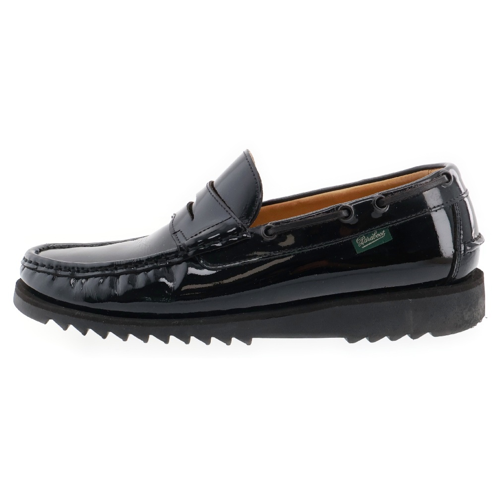 ×BEAMS Corsica Glass Leather ×ビームス ローファー ブラック 0614 Bランク