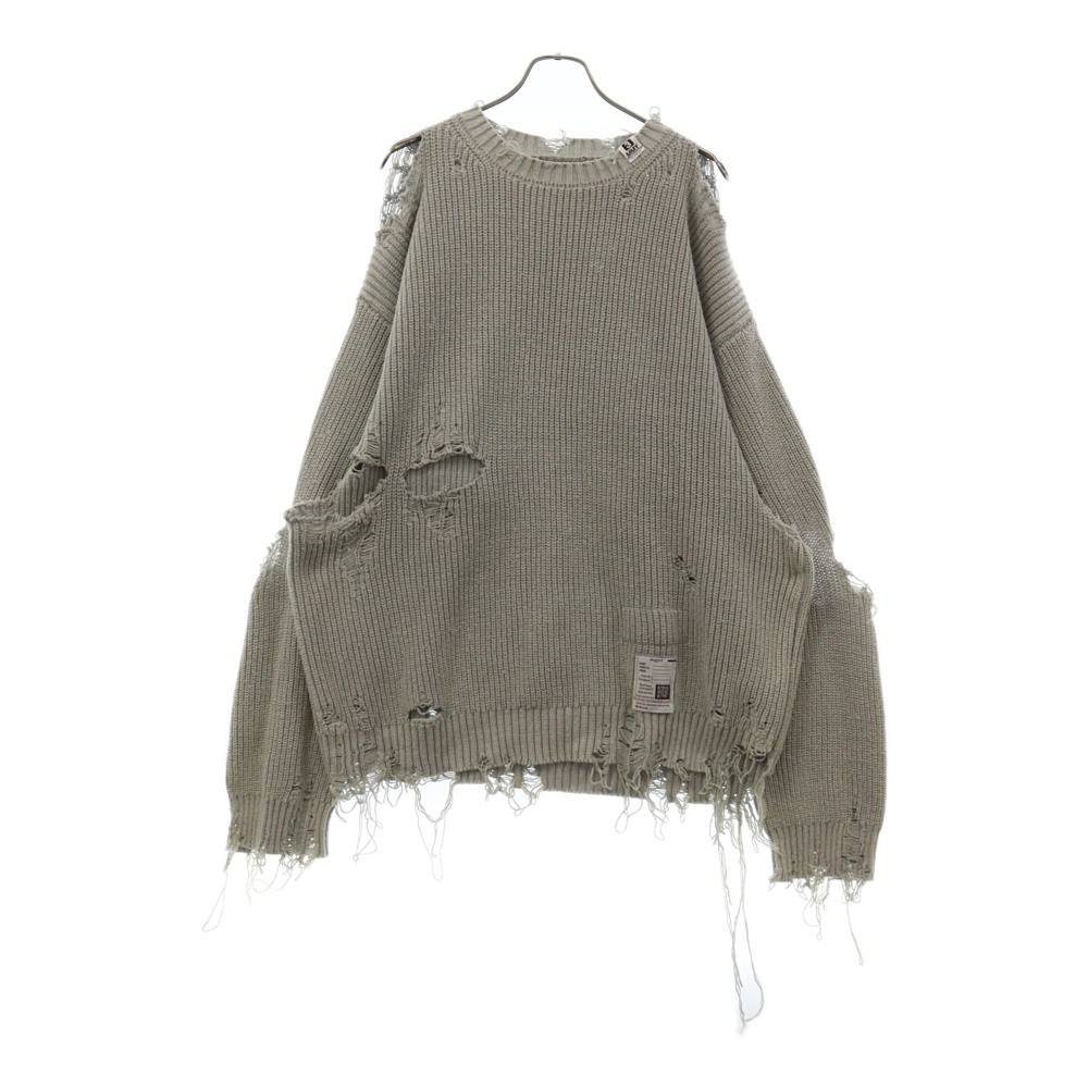24SS Bleached Knit Sweater ブリーチドニットセーター ニット グレー J12SW502 Bランク
