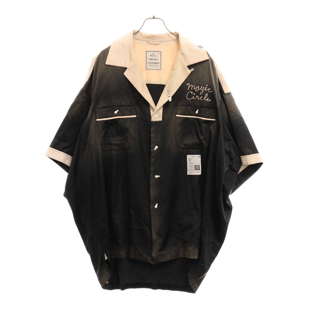 Bowling Half Sleeve Shirt バック刺繍 ボーリング 半袖シャツ ブラック/ピンク J12SH071 Bランク