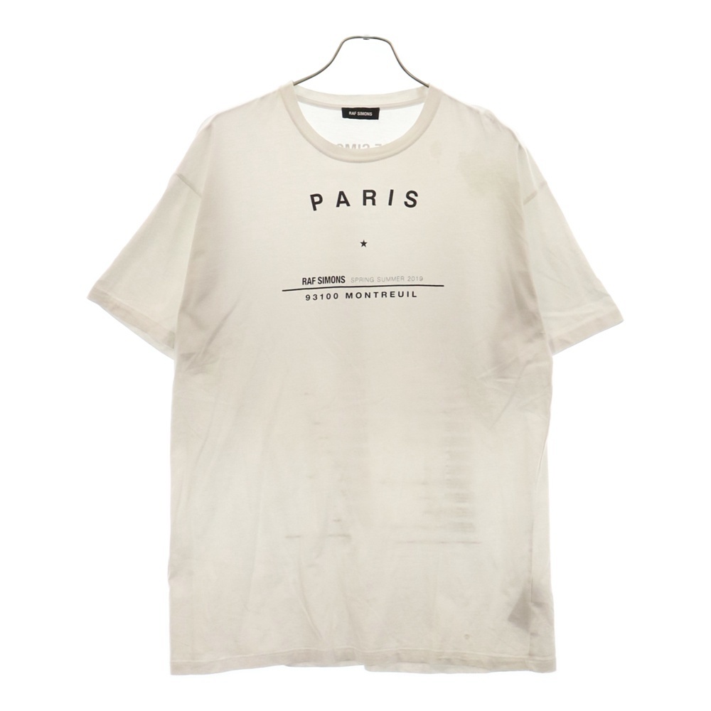 ラフシモンズ PARIS TOUR TEE フロントパリプリント コットン ラフシモンズ PARIS TOUR TEE フロントパリプリント コットン