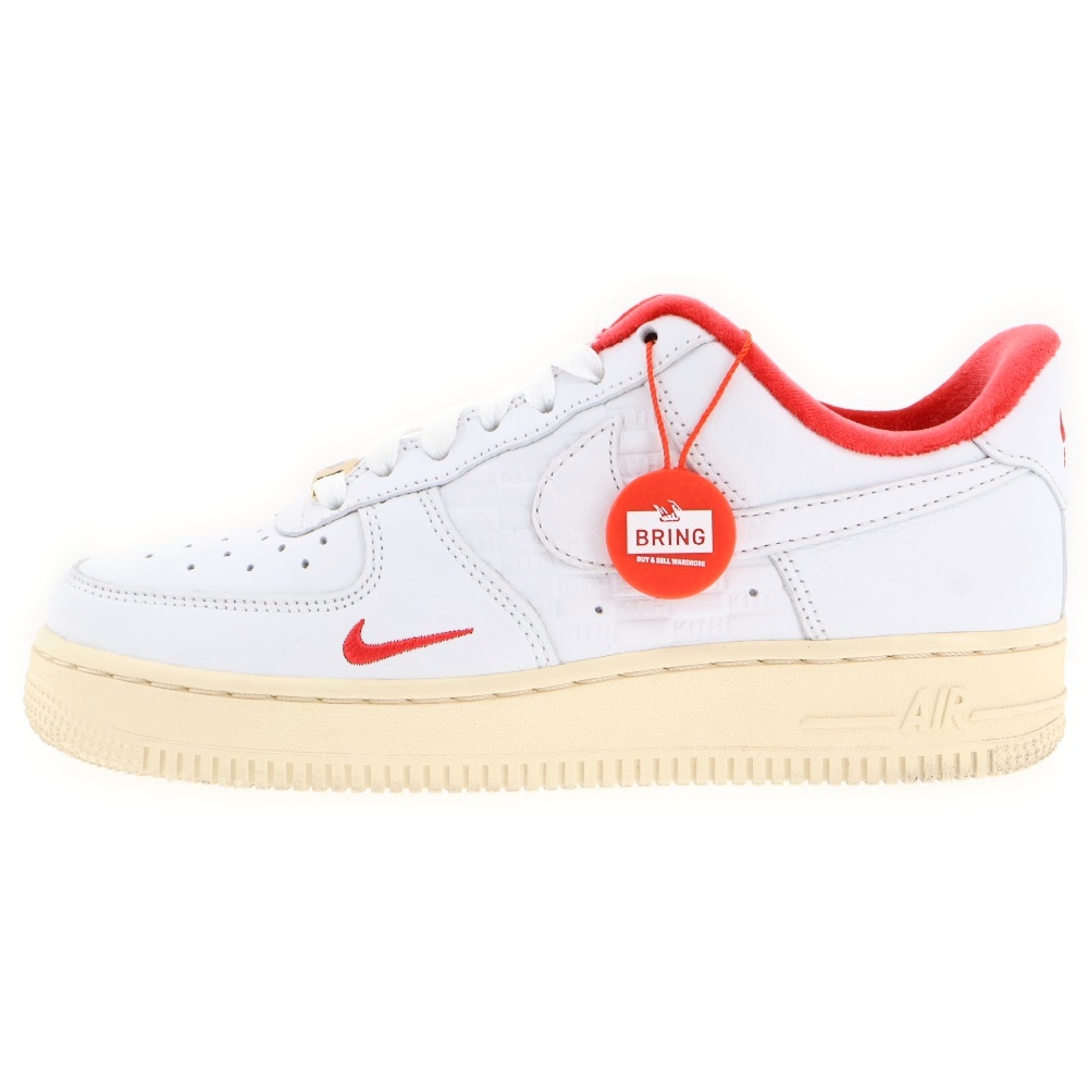 ×KITH AIR FORCE 1 LOW WHITE RED キス エア フォース 1 ローカットスニーカー レディース CZ7926-100 ホワイト/レッド US5.5/24.0cm Aランク