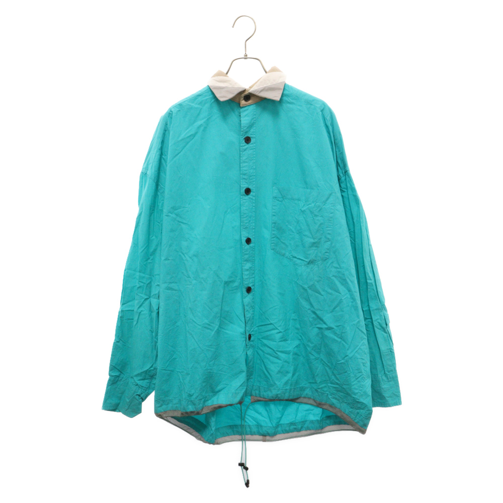 24SS ドローストリング切替長袖シャツ ブルー 24SCM-B06112 Bランク