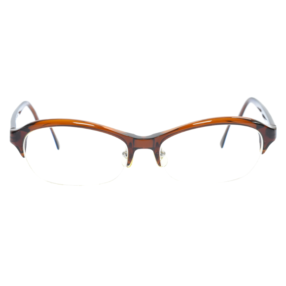 ブローフレーム 眼鏡 アイウェア ブラウン ※度入り ABランク