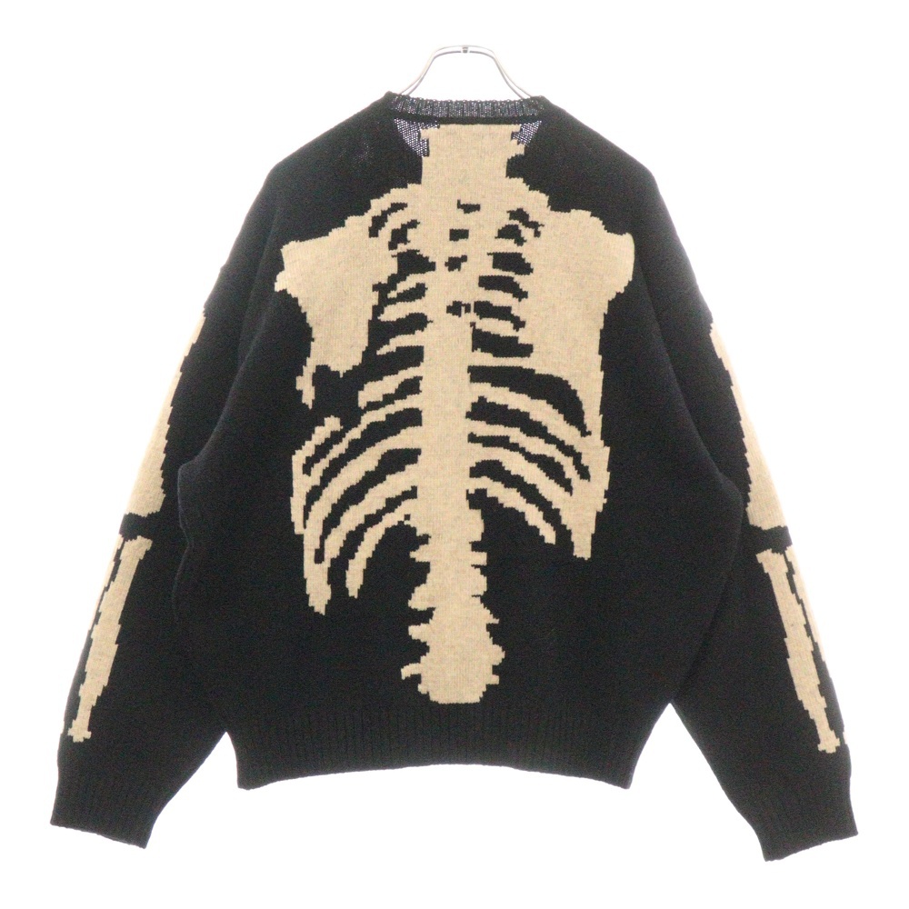 5G Wool Bone Crew Sweater EK-1537KN バックボーンプリント クルーネックウールニットセーター ブラック Sランク