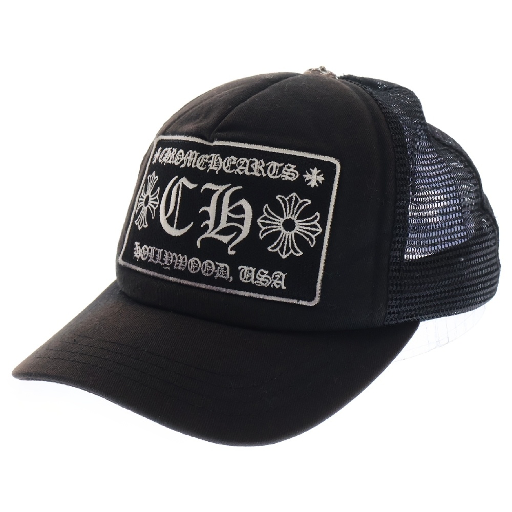 TRUCKER CAP トラッカーキャップ CHパッチクロスボール付メッシュキャップ 帽子 ブラック Bランク