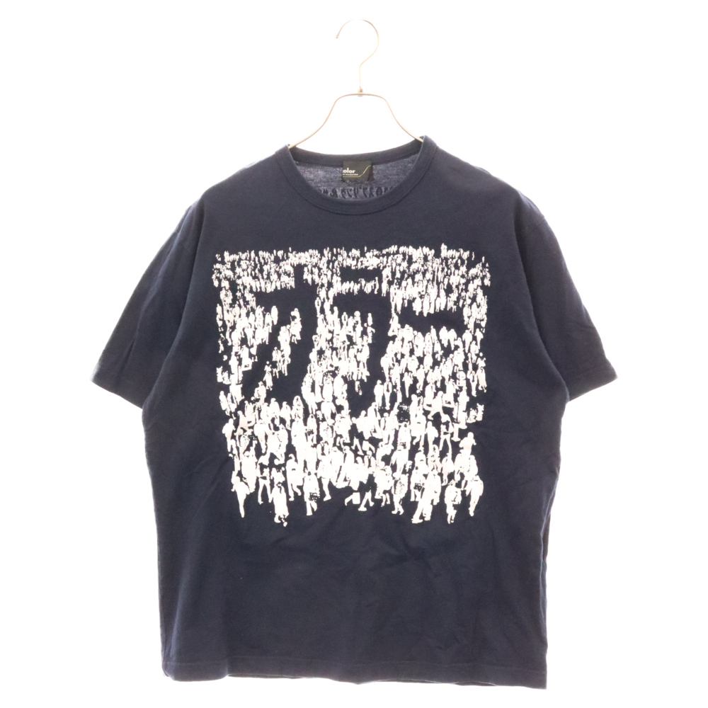 19SS フロントプリント半袖Tシャツ カットソー ネイビー 19SCM-T25218S Aランク