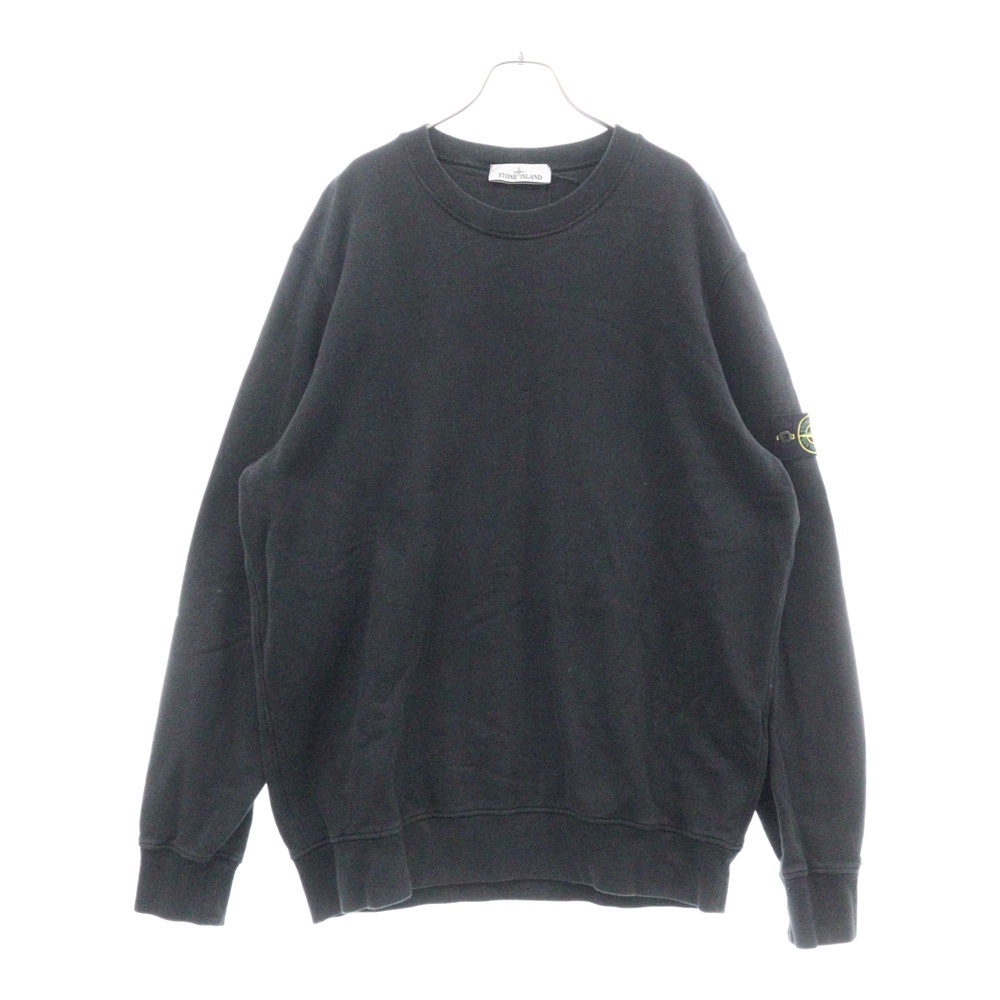 Garment Dyed Brushed Cotton Sweatshirt ガーメントダイ クルーネック長袖スウェットトレーナー ブラック 771563020 Sランク
