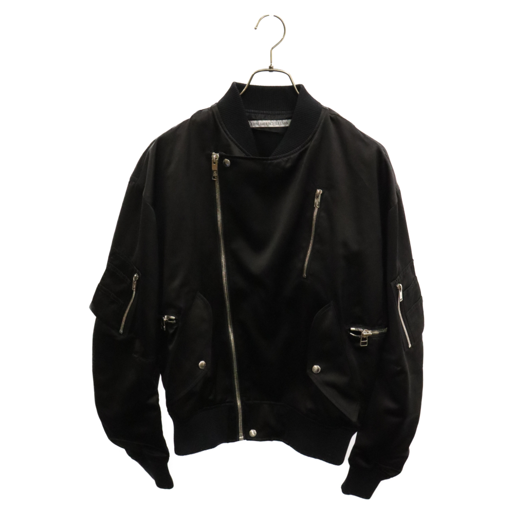 SATIN ZIP BOMBER JACKET サテンジップボンバージャケット 1A012 0322 ブラック Bランク