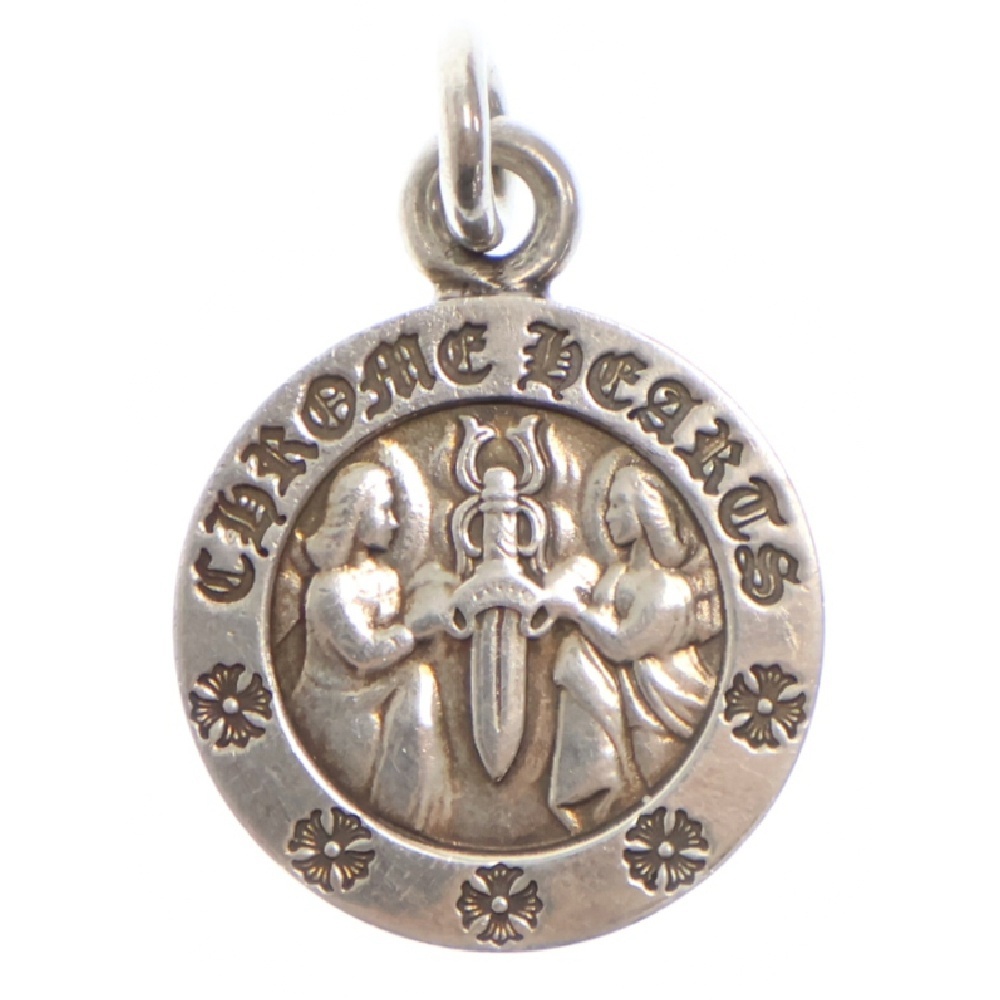 CHRM ANGL MDL エンジェルメダルチャーム V2 ペンダントトップ ネックレストップ ボールチェーンセット シルバー Bランク