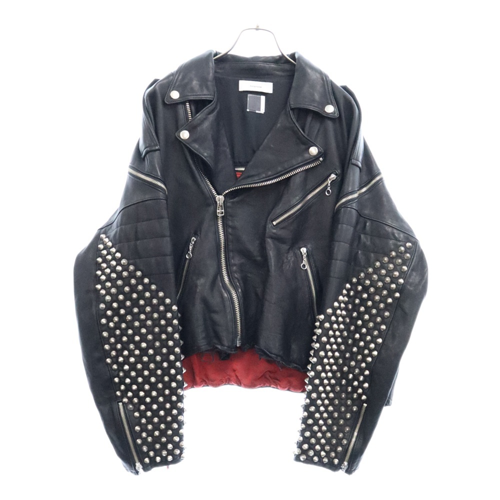 Studs Leather Jacket FNT-JK-M11 スタッズカウレザーライダースジャケット ブラック Aランク