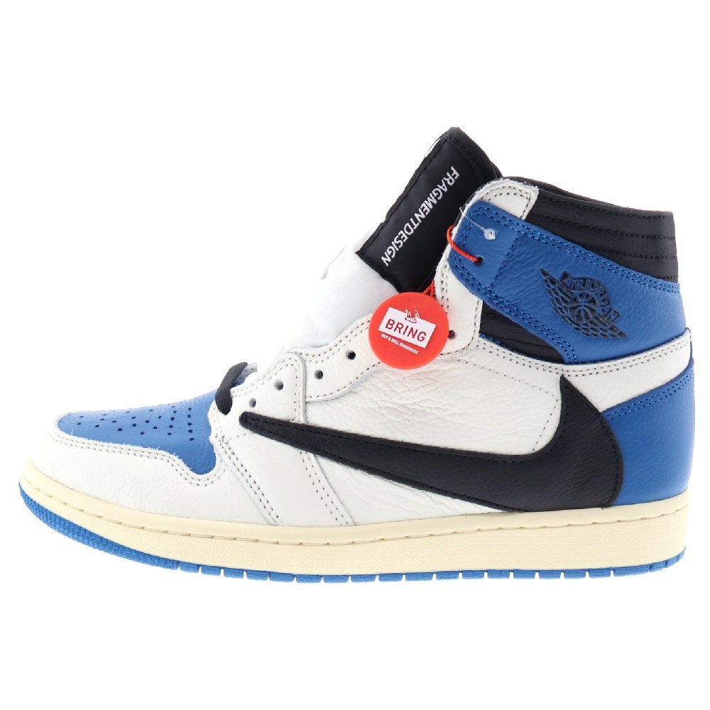 ×TRAVIS SCOTT FRAGMENT DESIGN 1 HIGH OG SP DH3227-105 トラヴィス スコット フラグメント エアジョーダン1 ハイカット ブルー/ホワイト US8.5/26.5cm Sランク