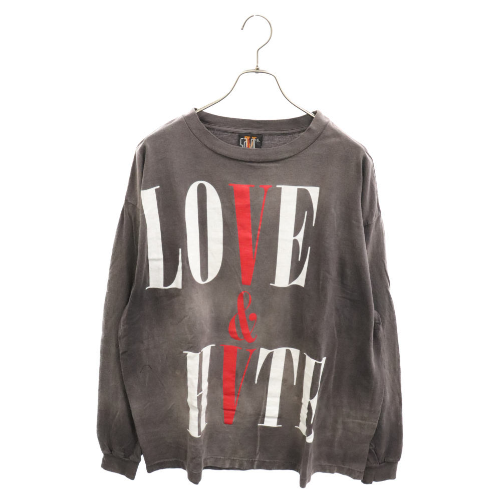 22SS × VLONE L/S TEE ヴィーロン ロゴプリント ロングスリーブ クルーネックTシャツ 長袖カットソー SM-S22-0000-068 チャコールグレー Bランク