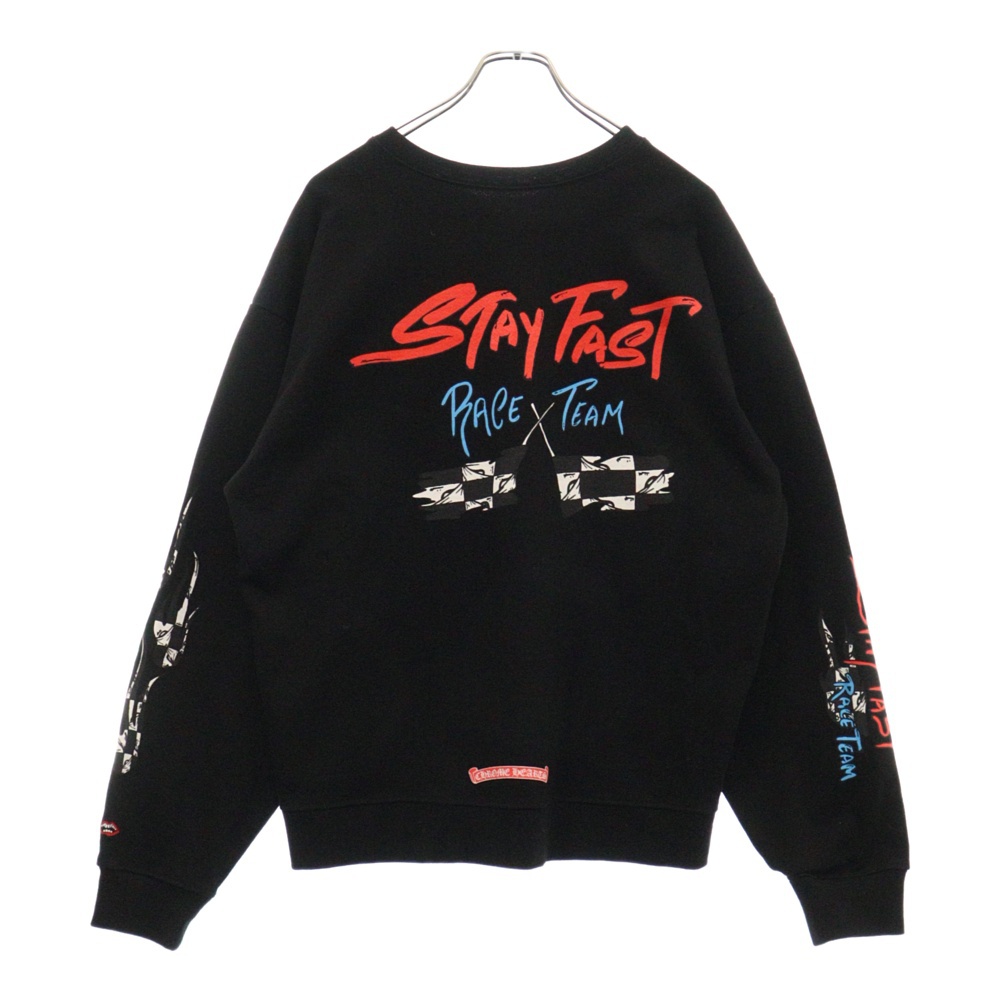 PRO STAYFAST RACE TEAM SWEAT MATTY BOYステイファストプリント クルーネックスウェットシャツ トレーナー ブラック Bランク