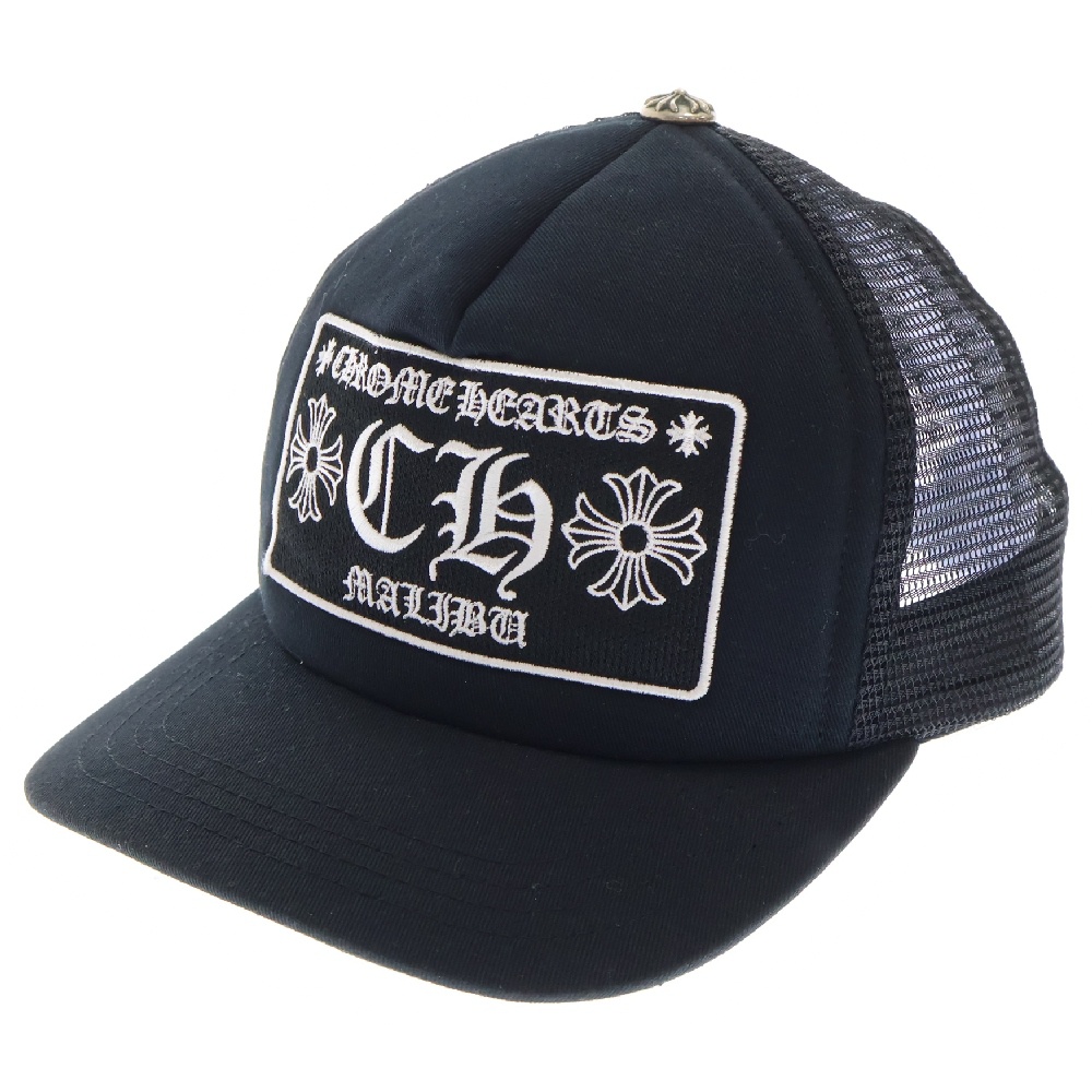TRUCKER CAP MALIBU トラッカーキャップ CHパッチクロスボール付メッシュ帽子 ブラック Aランク