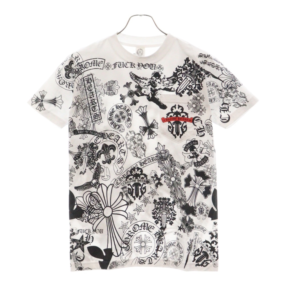 HALF SLEEVE T-SHIRT MULTI MOTIF アソートリミテッド 総柄 プリント クルーネック 半袖Tシャツ カットソー ホワイト Bランク