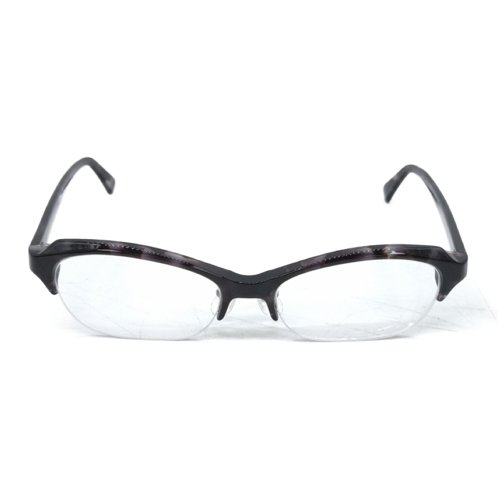 ハーフリム眼鏡 メガネ ブラック Aランク