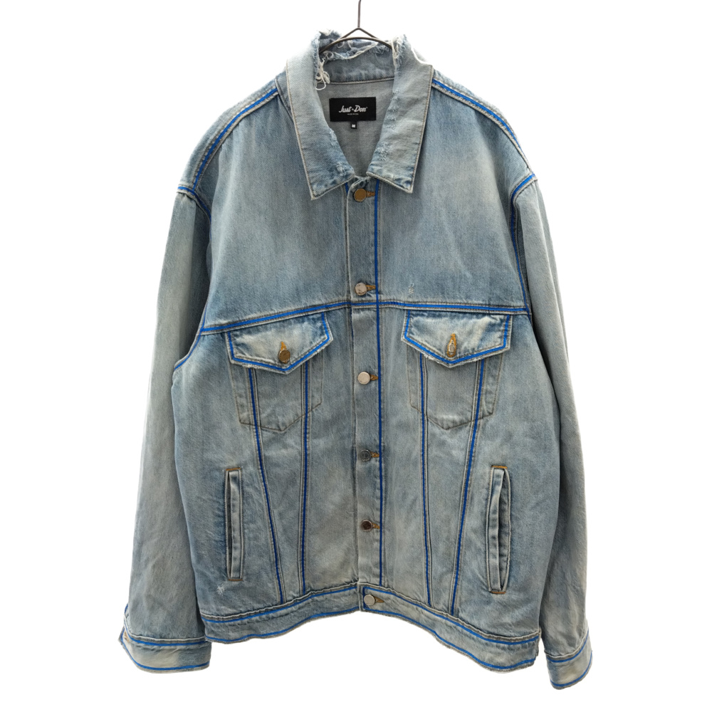 Printed Cotton Denim Jacket ロゴ プリント デニム ジャケット ブルー Aランク