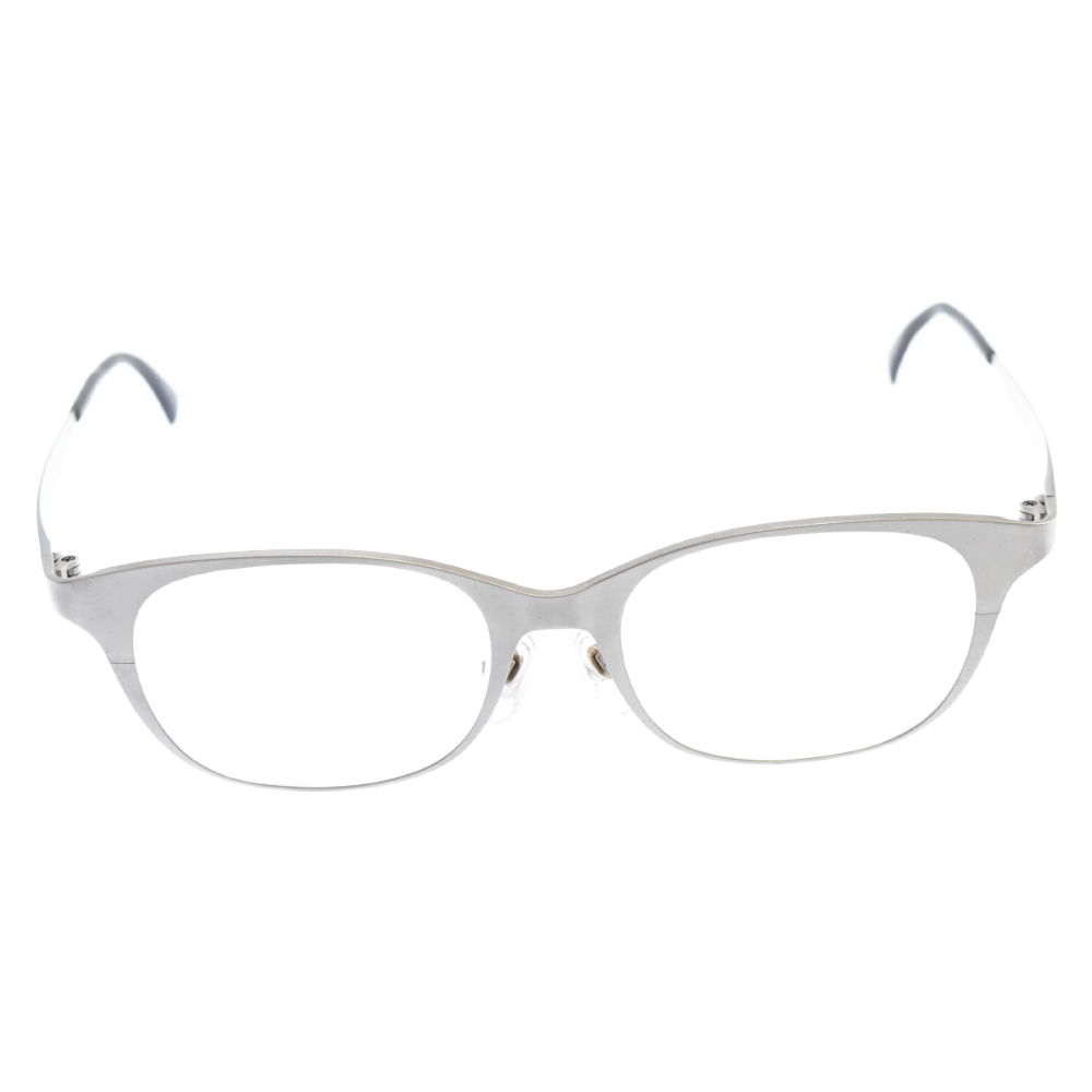 ステンレスシルバーフレーム眼鏡 ウェリントン 度入り Aランク