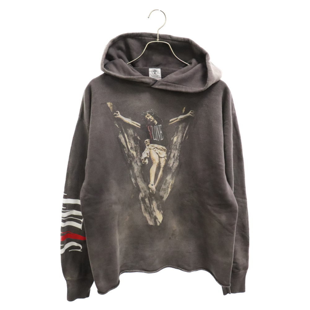 22SS × VLONE HOODIE ヴィーロン フーディー プルオーバースウェットパーカー チャコールグレー SM-S22-0000-070 Aランク