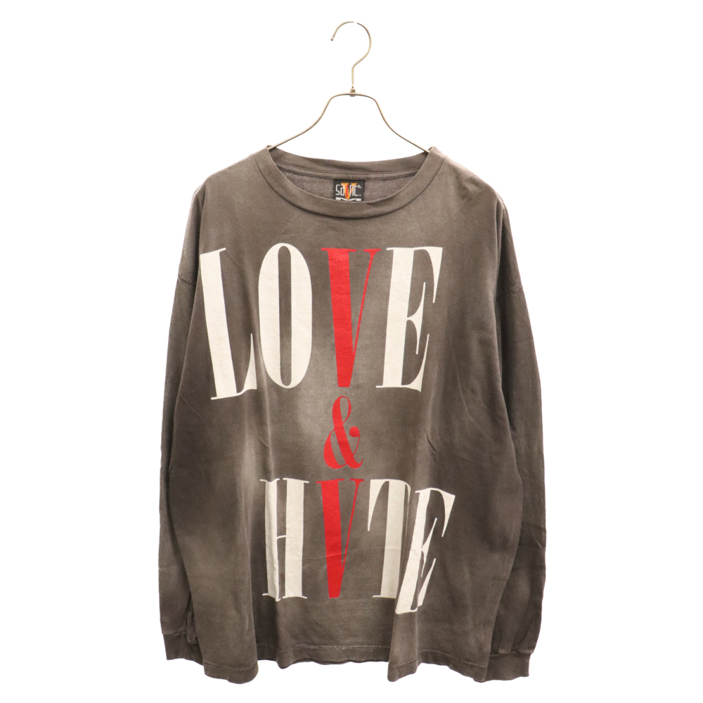 22SS × VLONE LS TEE ヴィーロン ロゴプリント ロングスリーブ クルーネック カットソー 長袖Tシャツ チャコールグレー SM-S22-0000-068 Aランク