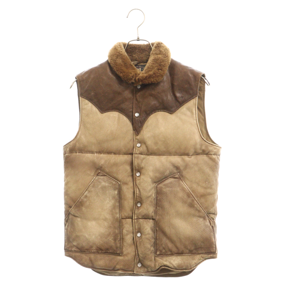 ウエスタン レザー ファー ベスト ブラウン Bランク