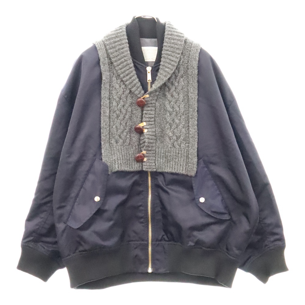 21AW DOCKING BIG MA-1 ドッキング オーバーサイズ MA-1 ジップアップ ブルゾン ネイビー/グレー 21WCM-G05108 Aランク