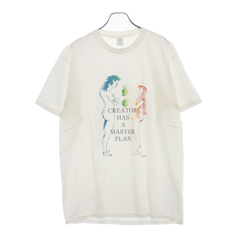 ×Moro Tadashi Adam And Eve T-Shirt モロタダシ アダムとイブ クルーネック 半袖カットソー Tシャツ ホワイト Aランク