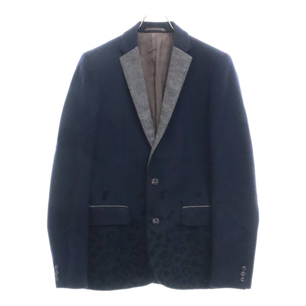 2B ウール レオパード テーラードジャケット ネイビー 16WCM-J03103 Bランク