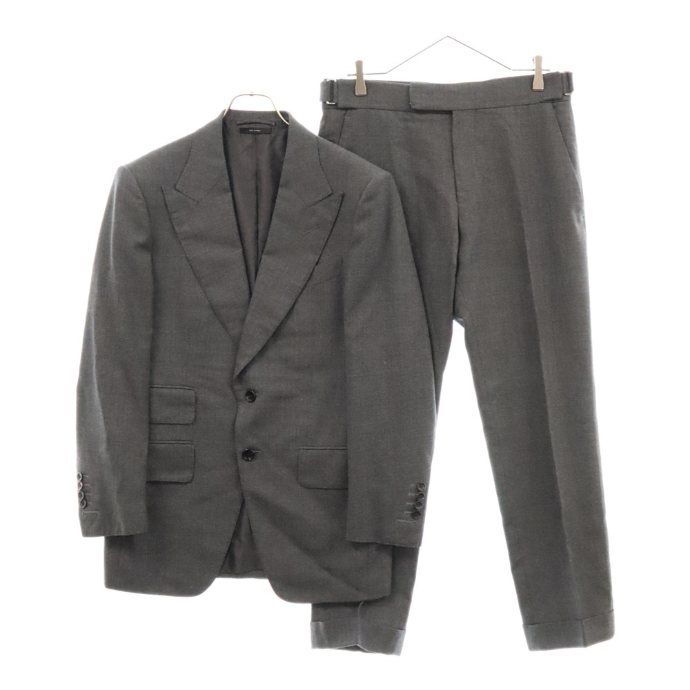 Atticus シルク混ウール 2Bテーラードジャケット スラックス トラウザー パンツ セットアップ グレー 816R00 21ML4N Aランク