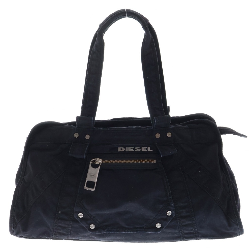 00s ロゴプレート ハンドバッグ ショルダーバッグ ブラック Bランク