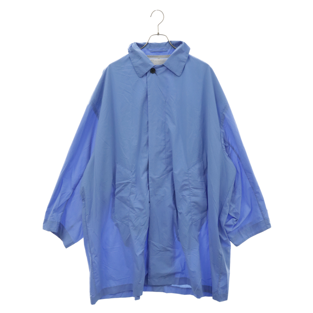 22SS ナイロンタフタ BIG ステンカラーコート ブルー 22SCM-C11113 Aランク