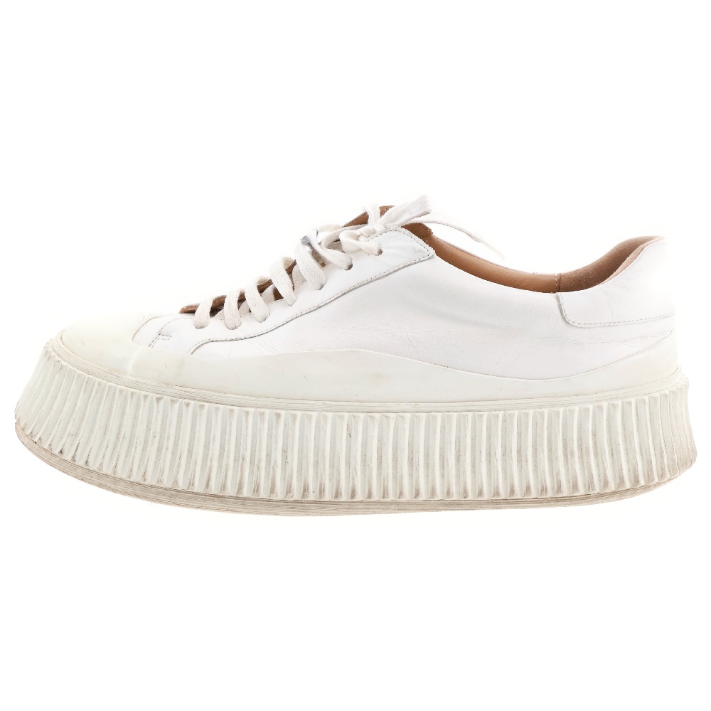 プラットフォーム レザーローカットスニーカー ホワイト Bランク