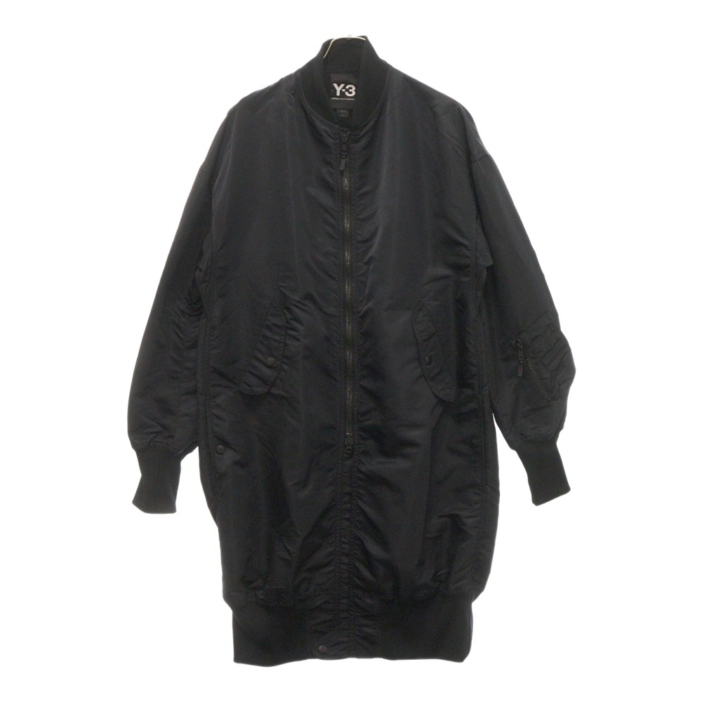 LONG BOMBER COAT バックロゴ ナイロン ロング ボンバーコート ジャケット ブラック CY6923 Aランク
