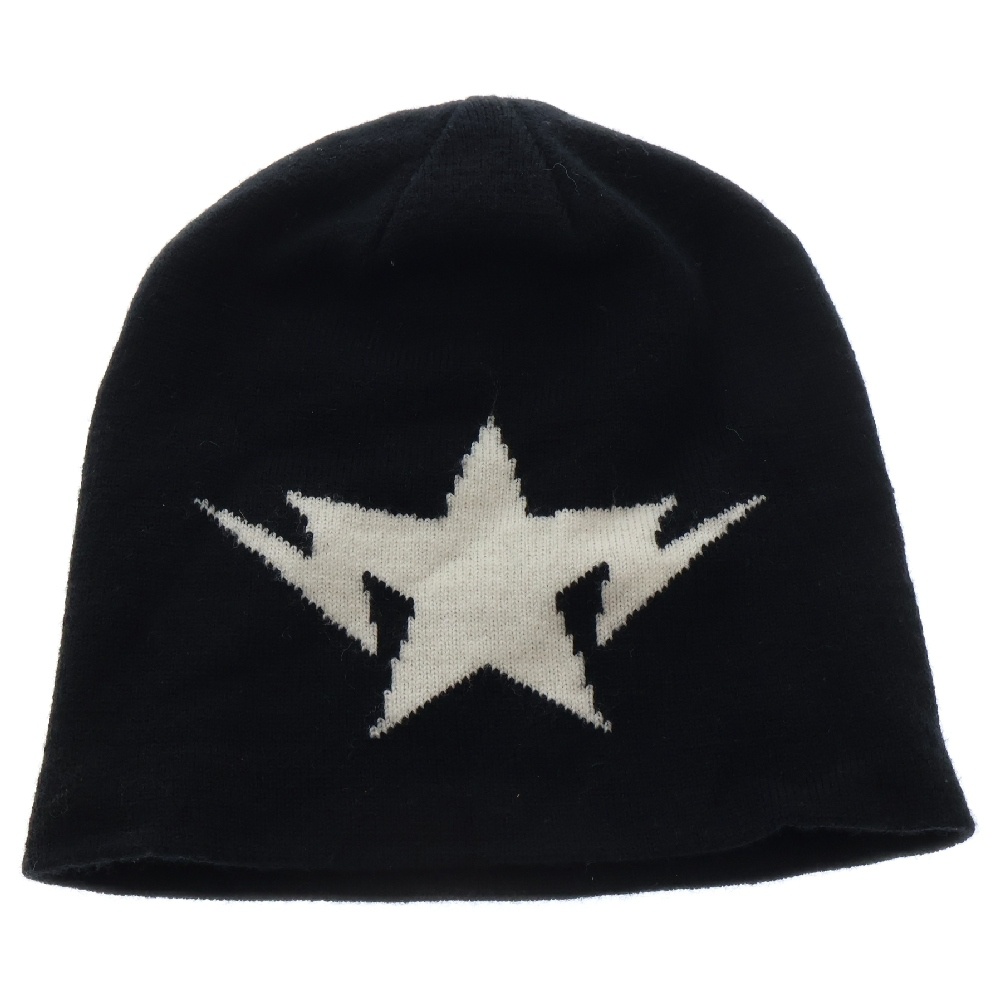 Star Beanie スター ビーニー ニット帽 帽子 ブラック 001HTJ301009M Aランク