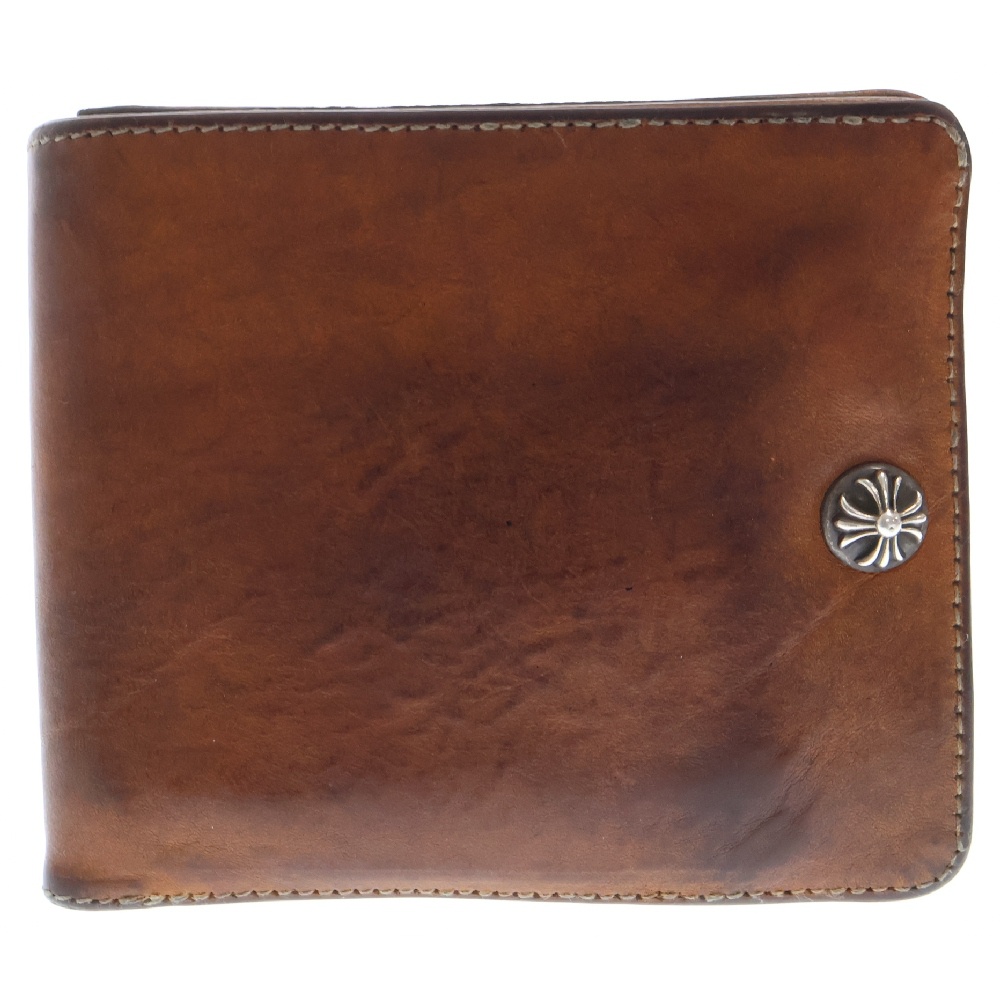 1SNAP CROSS BALL BUTTON WALLET 1スナップ クロスボール ボタン レザー ウォレット 二つ折り財布 ブラック Bランク