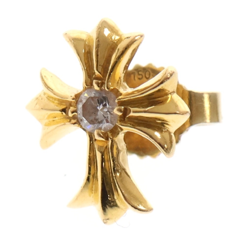 22K No2 CH PLS 1DIA CHクロス スタッドピアス 1ダイヤ ゴールド Bランク