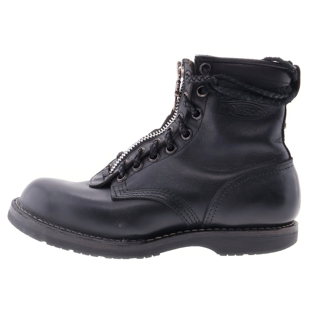 ×ウエスコ/WESCO FIREMAN/ファイヤーマン センターダガージップレースアップレザーブーツ 9.5E ブラック Bランク