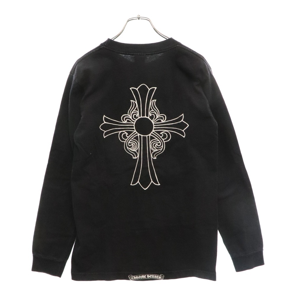OLD CH L/S T-SHIRT オールド ロゴプリント長袖Tシャツ ロンT ブラック Bランク
