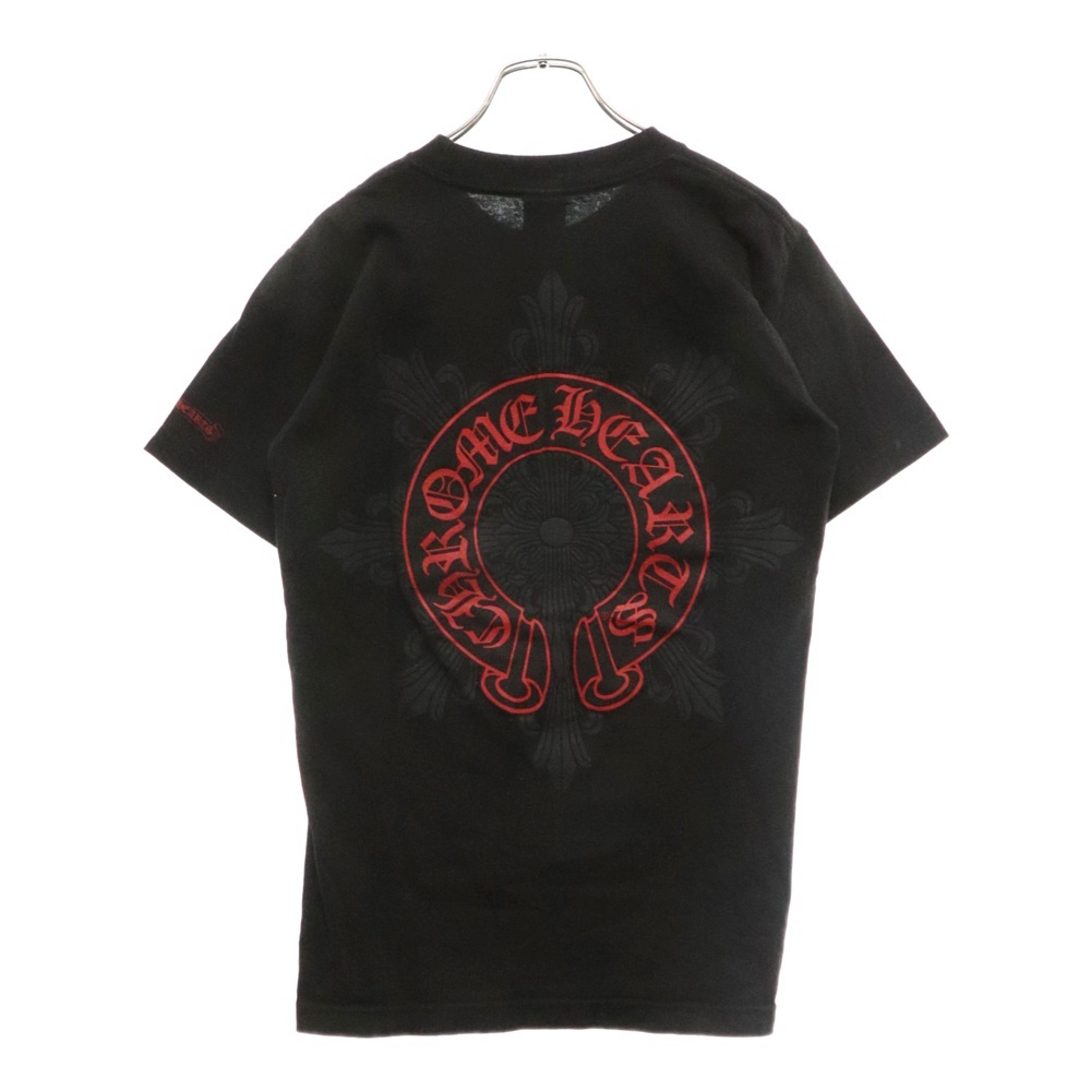 OLD CH T-SHIRT オールド ホースシューロゴプリント半袖Tシャツ ブラック Bランク