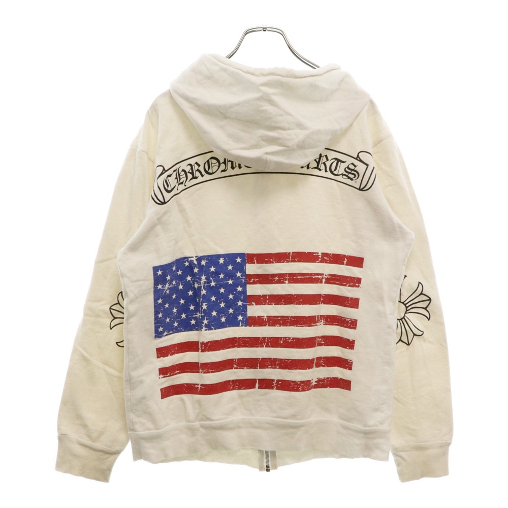 SWTSHRT HD ZIP スクロールロゴプリントジップアップスウェットパーカー フーディー ホワイト Bランク