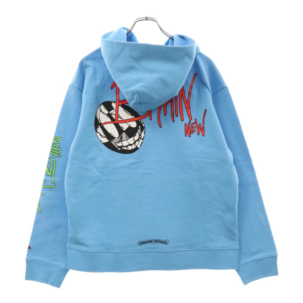 24SS ×MATTY BOY BRAIN NEW PULLOVER HOODIE マッティボーイ ブレインニュー プリントフーディー プルオーバーパーカー ブルー Aランク