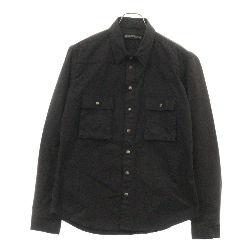 ARMY FBRC クロスボールボタン ミリタリー長袖シャツ ブラック Bランク
