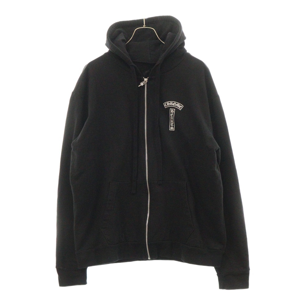 SWTSHRT HD ZIP バックアーチロゴプリントジップアップパーカ スウェット ブラック Aランク