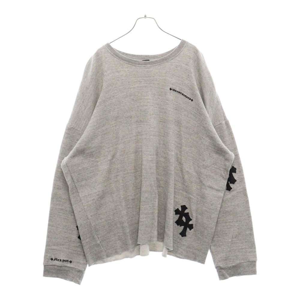 Y NOT ワイノット クロスパッチ 長袖Tシャツカットソー グレー Aランク