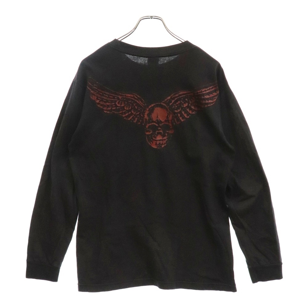 OLD FOTI MAHALIA オールド フォティ マハリア ロングスリーブカットソー 長袖Tシャツ ブラック/レッド Bランク