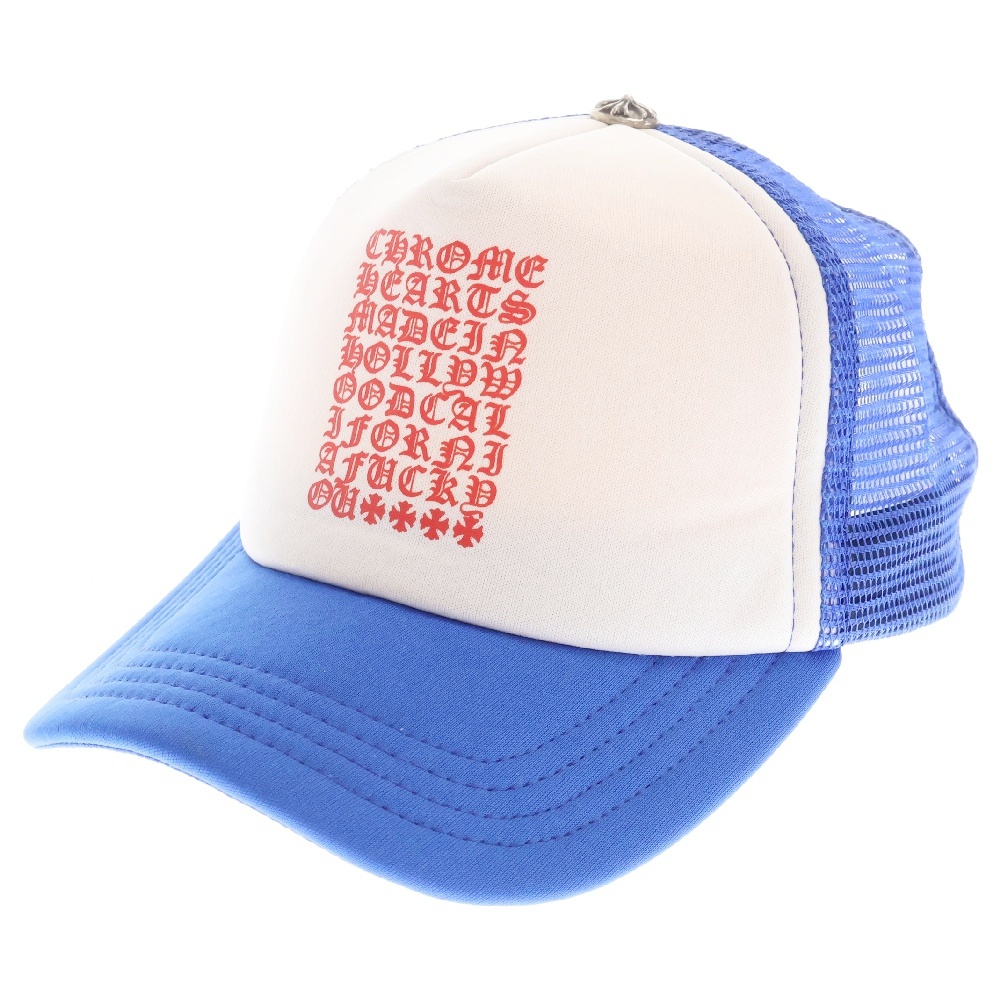 VERTICAL LOGO TRUCKER CAP ヴァーティカルロゴ メッシュキャップ 帽子 ブラック ホワイト/ブルー Aランク
